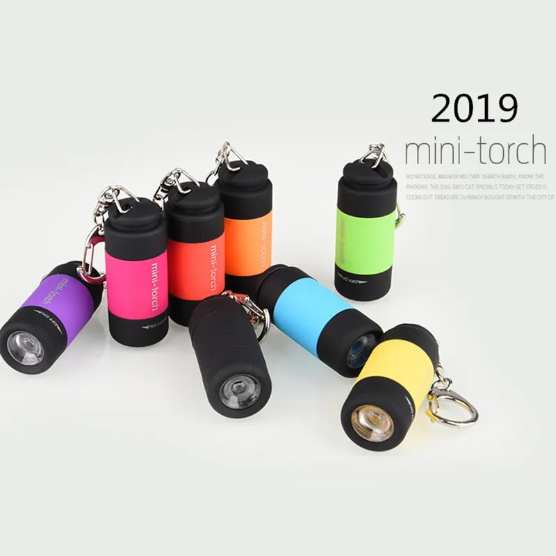 Vision nocturne Portable LED porte-clés torche lampe de poche Mini stylo étanche USB Rechargeable torche lumière pour Camping chasse