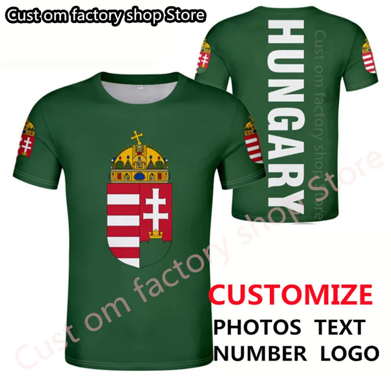 Hongarije T -shirt Diy gratis op maat gemaakte naam nummer