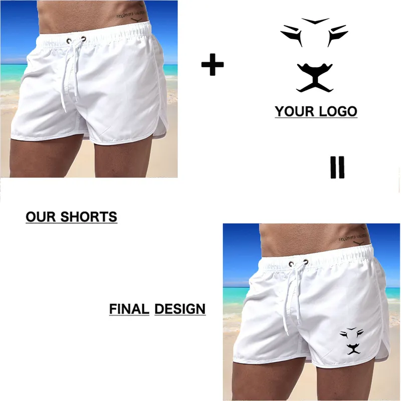 Custom Your Summer Swim Men Men Swimsuit Boy Swits Bokser Bokser Beach Shorts Surf Surf Banadores Mayo Sungas 220704