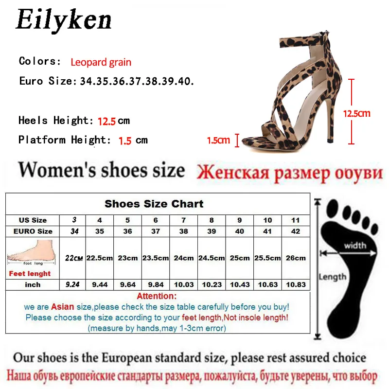 Eilyken Sommer Mode Leopard korn Party Sexy Offene dünne fersen Sandalen Elegante Schnalle Dame Pumps Sandalen größe 35-40 220516