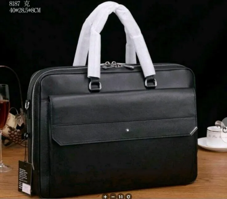 2022 Ny designer Mens Bag Högkvalitativ portfölj Real Leather Bags297L