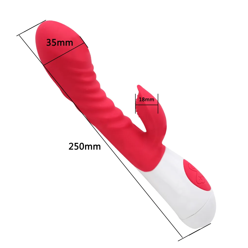 Dual Vibration 12 Frequenz Weiblicher Masturbator G-punkt Klitoris Stimulation Dildo Kaninchen Vibrator Vaginal Anal Massagegerät