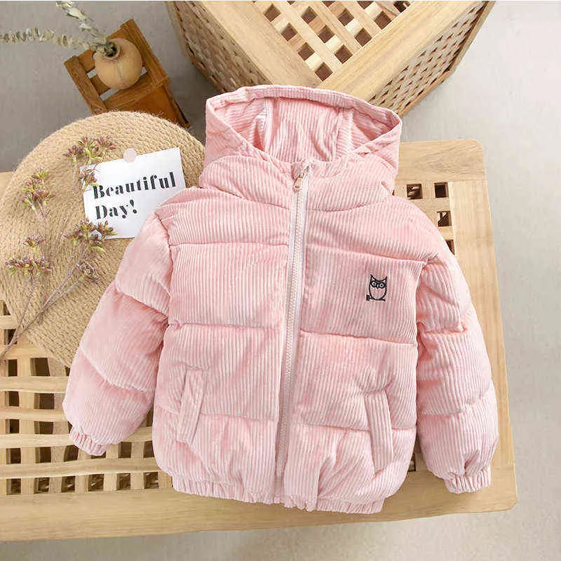 2-8-jarige nieuwe baby winter corduroy broodjas kinderjas neerkozingen jongens winter parka kinderen massieve katoenjack j220718