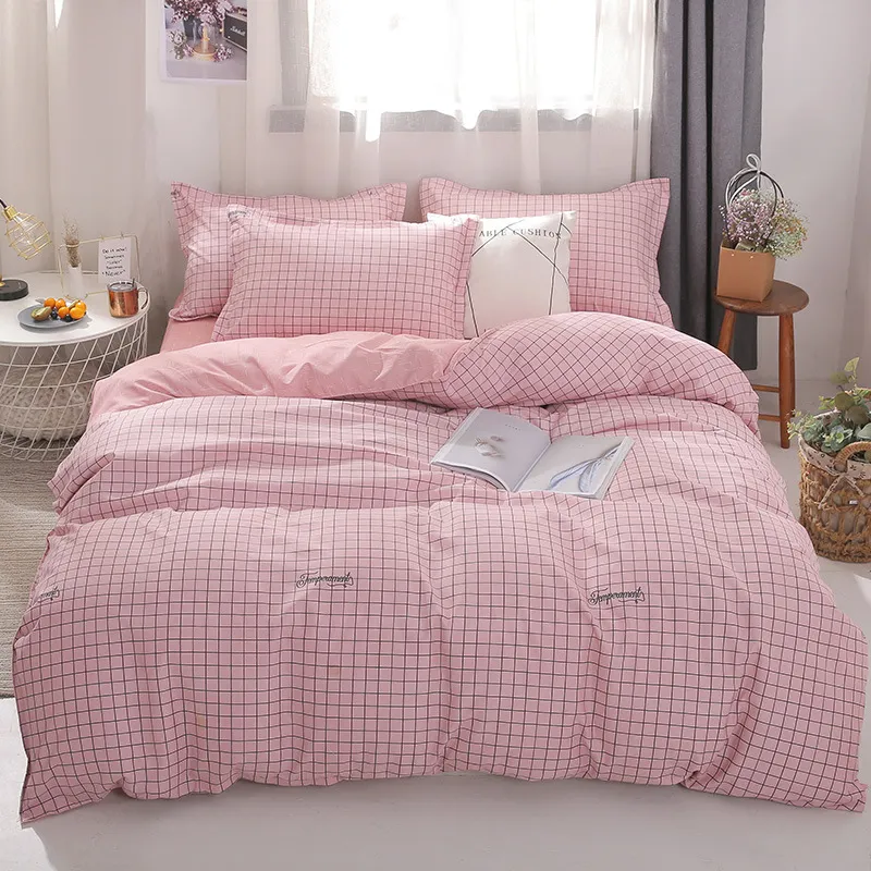 designer bed comforters sets Bedding Set Polyester Fiber Household Brief Plant Pillowcase Duvet Cover Sets Comfortable blanke310e