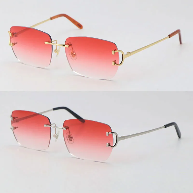 Nowy model soczewki metalowe okulary przeciwsłoneczne bez krawędzi męskie szklanki CT00920 Dekoracja C Dekoracja Wysokiej jakości Designer 18K Złota Rama UV4281Y