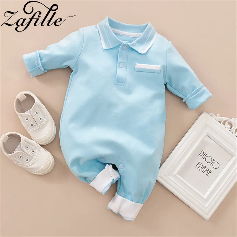 Zafille SolidBady Bady Boy Boy Cless Born Kids Cotton CottonBaby RomperターンダウンカラースリープウェアBorns 220525