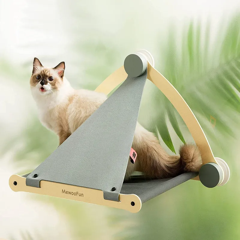 Mewoofun Cat Hammock Pet吊り下げベッドサニーウィンドウシートマウントソフトシェルフは最大30ポンドの取り外し可能なものを保持します220323