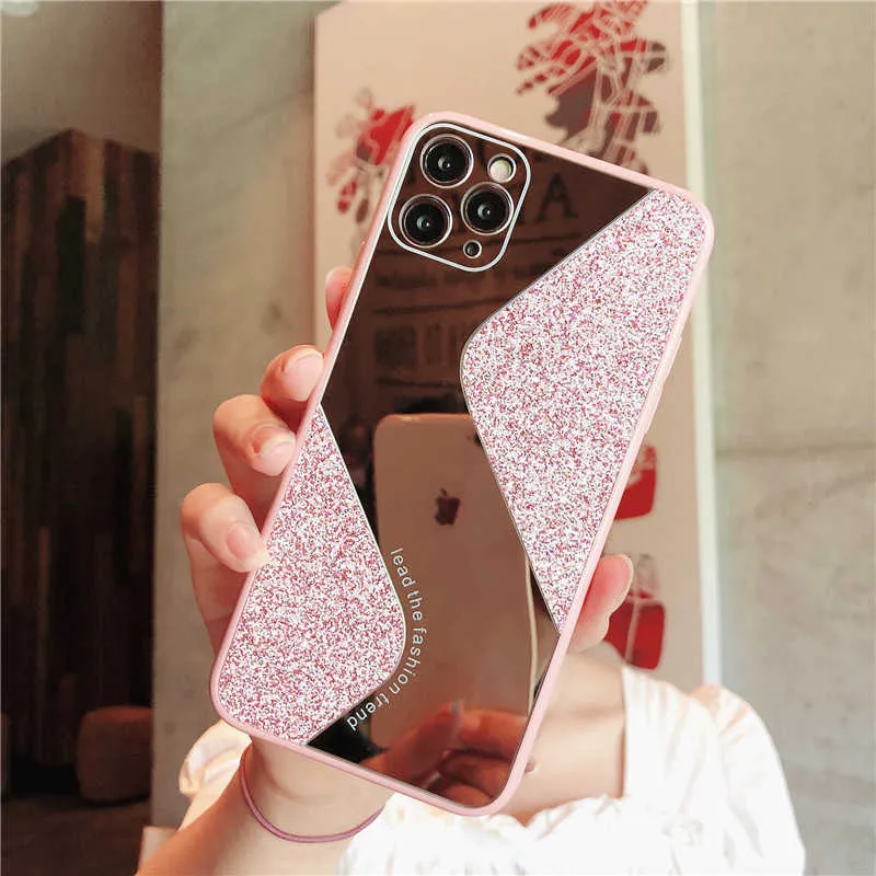 S Style Mirror Glitter Phone Cases Bling Back Cover Protector Case for iPhone 12 mini 11 pro max X Xs XR Xs Max 7 7p 8 8plus6431940