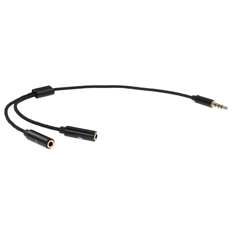 3,5 mm ljudmik mic y splitter kabel headset jack hane till 2 dubbel kvinnlig hörlursadapter stereo aux sladd för telefon dator bärbar dator