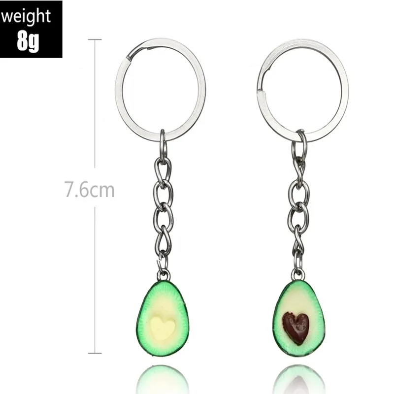Gräsgrön simulering frukt hjärtformad nyckelring mode smycken nyckelringar vän s bff 220516