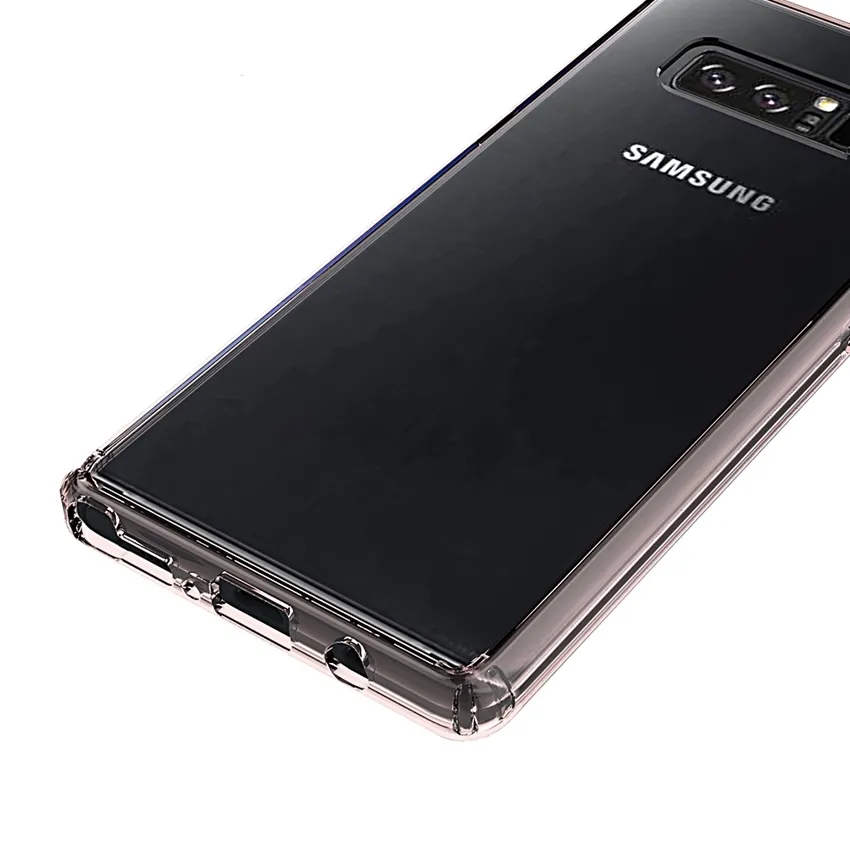 Quadro de tpu mole e capa traseira transparente para PC CRISTAL CASO CRISTAL PARA SAMSUNG Galaxy Note 8 Note8 Fundas CAPA