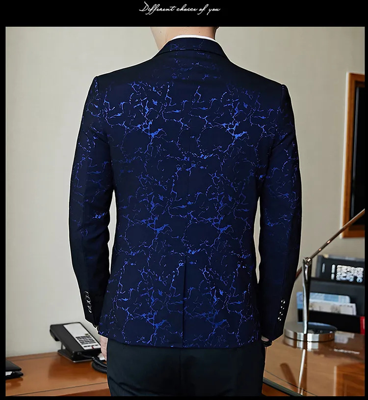 Luxo banquete festa terno jaqueta vestido de noite moda jacquard casual negócios jaqueta magro jaqueta de casamento masculino roupas 220801