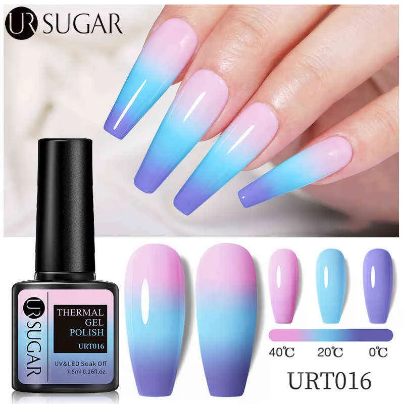 NXY Nail Gel 7 5ml Termisk Polsk Macaron Rosa Blå Temperatur 3 Skikt Färg Byte Manikyr Söt av UV LED Lackes 0328