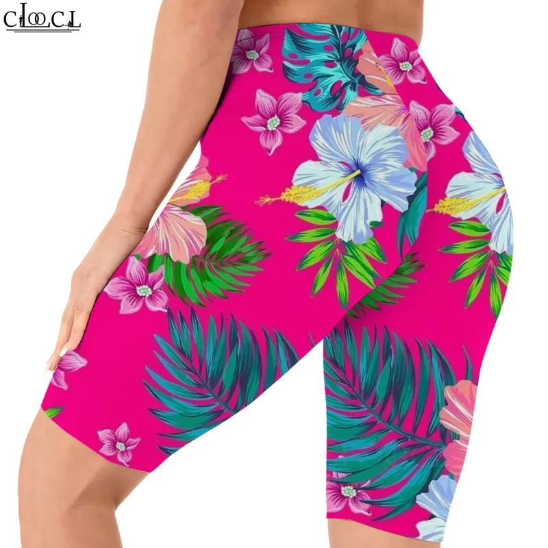 Lindas Flores Coloridas Leggings Padrão 3D Impresso Shorts Mulheres Sexy Ginásio Sweatpants para Feminino Biker Sports Shorts W220616