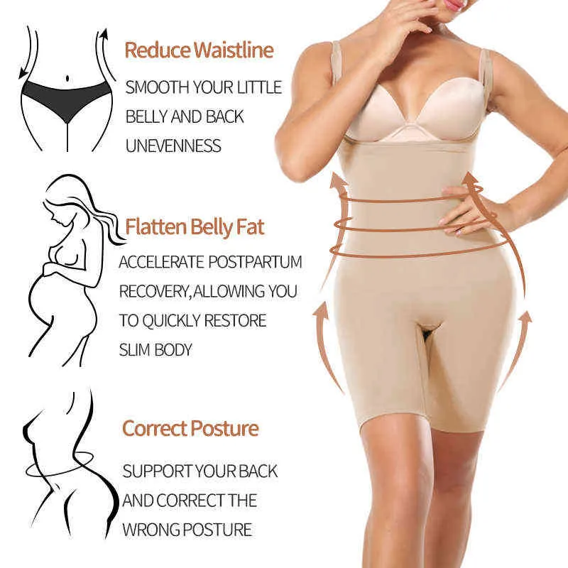 Femmes Body sans couture Shapewear Full Body Shaper Tummy Control Minceur Gaine Ventre Réduire Corset Butt Lifter Dij Smarter L220802