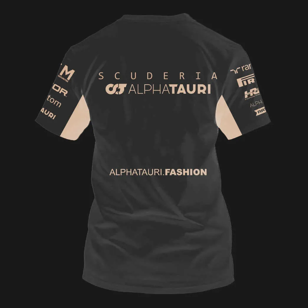 F1 Takım Yarışı Erkek ve Kadın Tişörtleri Scuderia Alpha Tauri Formula Bir Tekdüzen Takım Moto Tee Bisiklet Jersey Plus Boyut