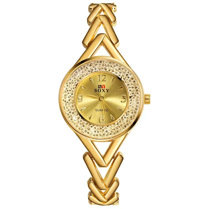 Montres-bracelets Design décontracté SOXY montres à Quartz Feminino Relogio Bracelet femmes montre Emale horloge Zegarek DamskiWristwatches312D