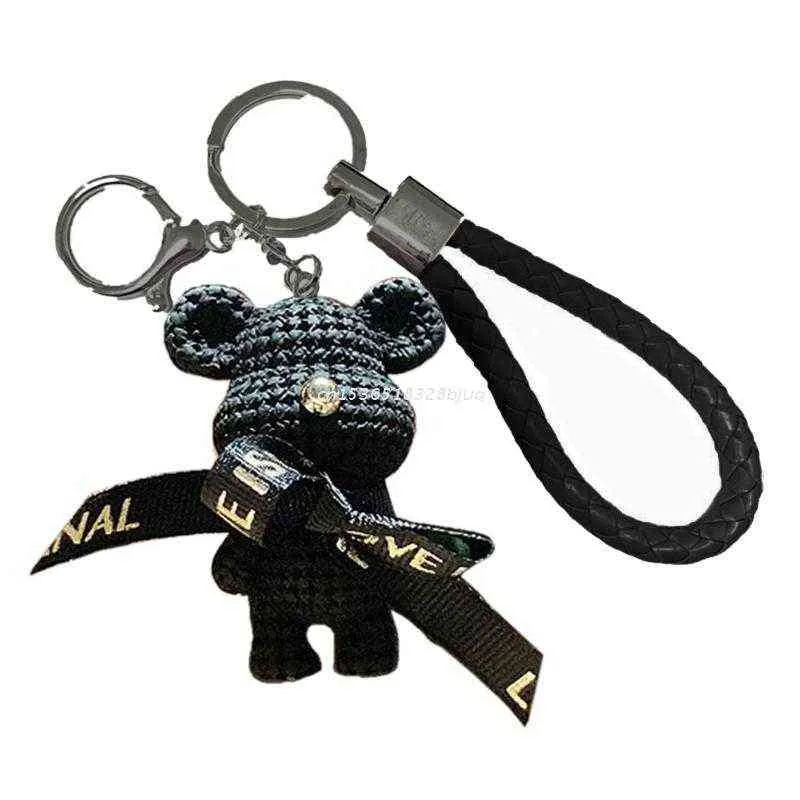 Key Chain Rope Woven Leather Bear Diy Cute Cartoon Animal Doll Direct