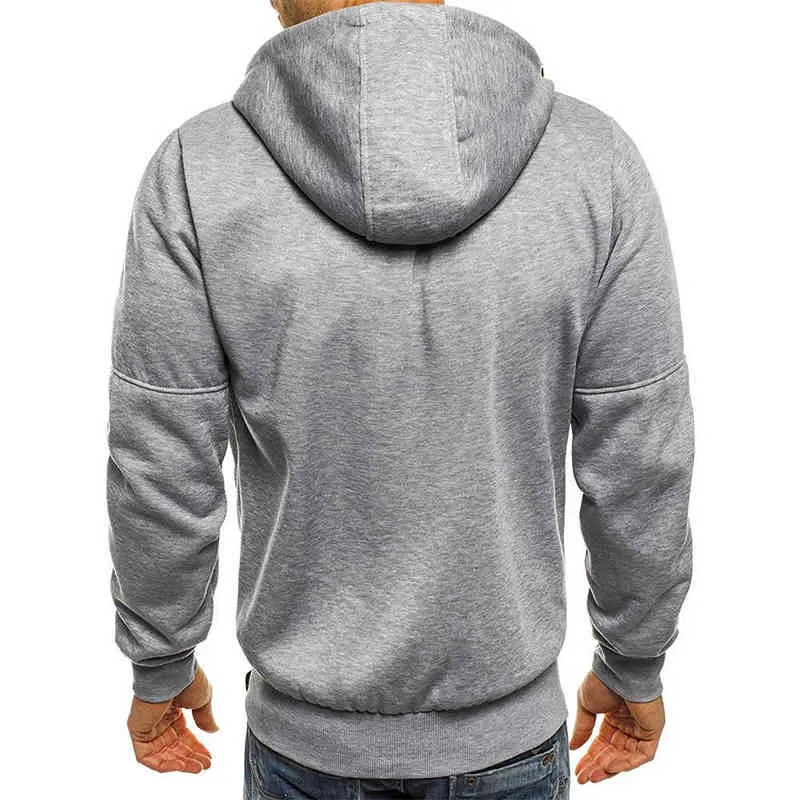 Nouveau Hiver Automne Hoodies Sport HOODIES Hommes Chapeau Zipper Running Vestes Fitness Gym WORKOUT Vêtements Sweats Sportswear Hommes L220704