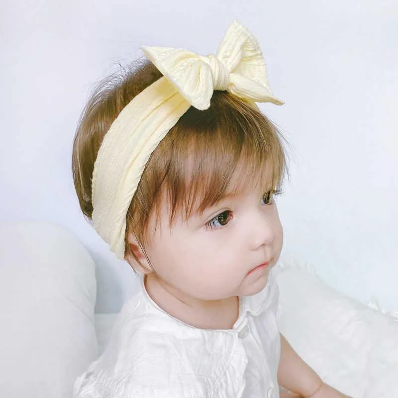 Baby jacquard super elastic hair band baby nylon fabric Bow Headband 2382