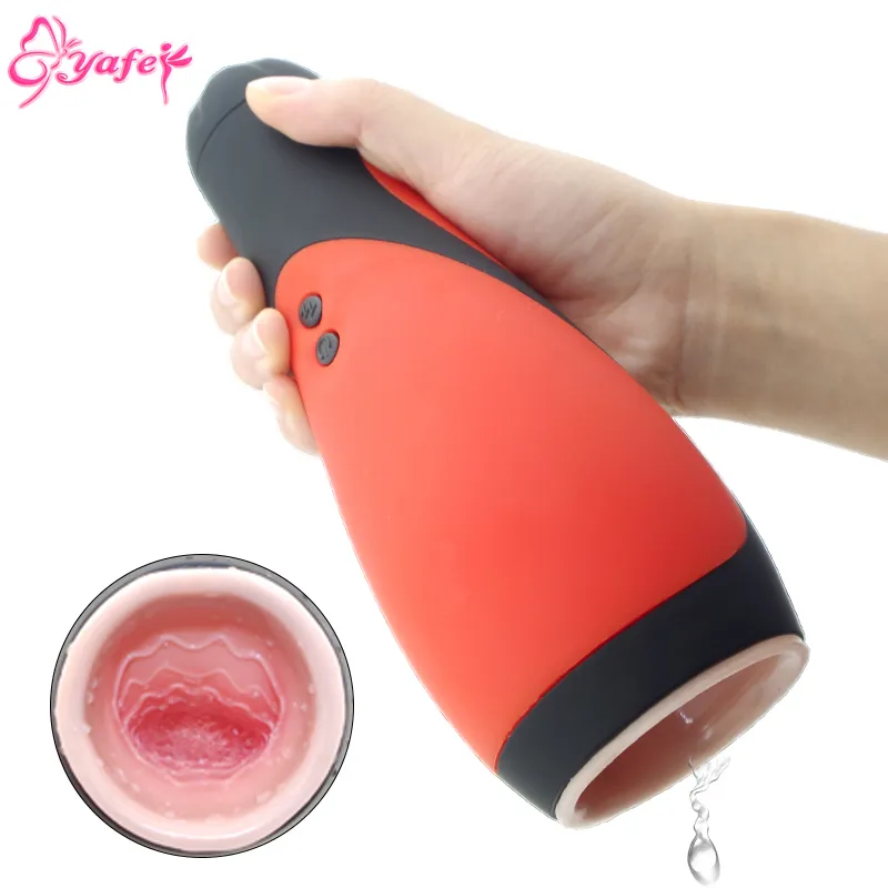 Poderoso 30 velocidades de silicone de silicone elétrico de 30 velocidades copo de masturbador com garganta de garganta profunda, brinquedos sexy de bolso adulto para homens