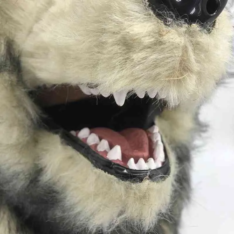 Cadılar Bayramı Köpek Parti Maskesi Simülasyon Kürk Uzun Saç Hayvan Komik Noel Cosplay Partisi Fox Aslan Maskesi Yeniden Kullanılabilir T220727