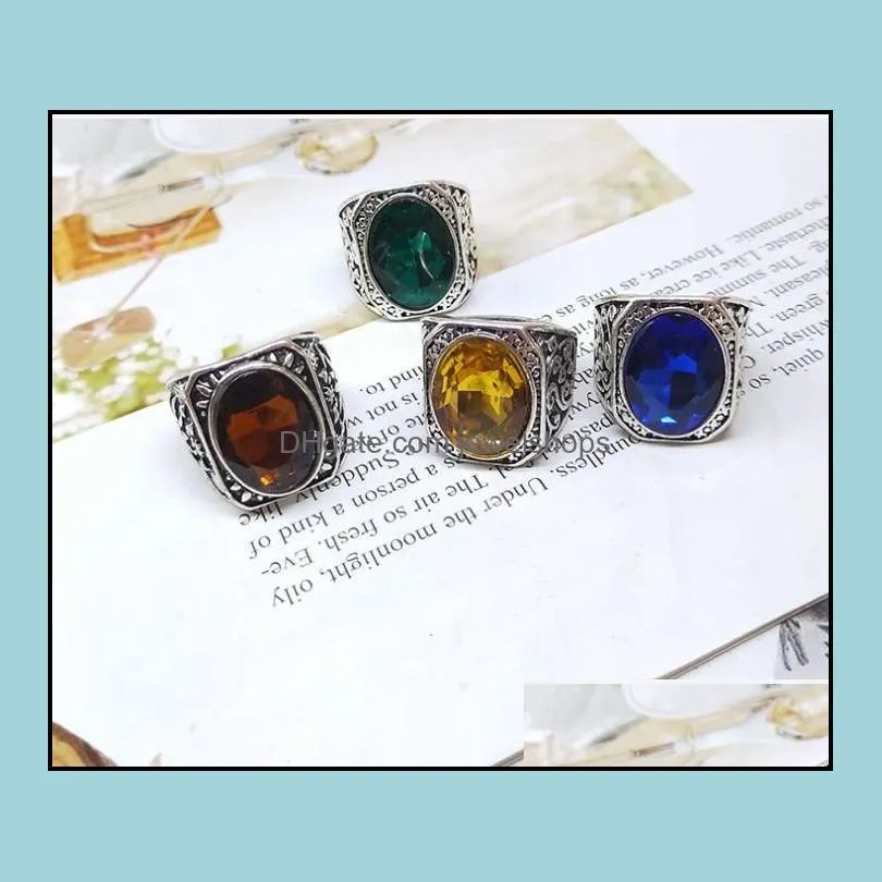 Wholesale 50pc Mixed style glass crystal gemstone ring Fashion Jewelry Gift Finger Ring For Women Men Wedding Anniversary Rings