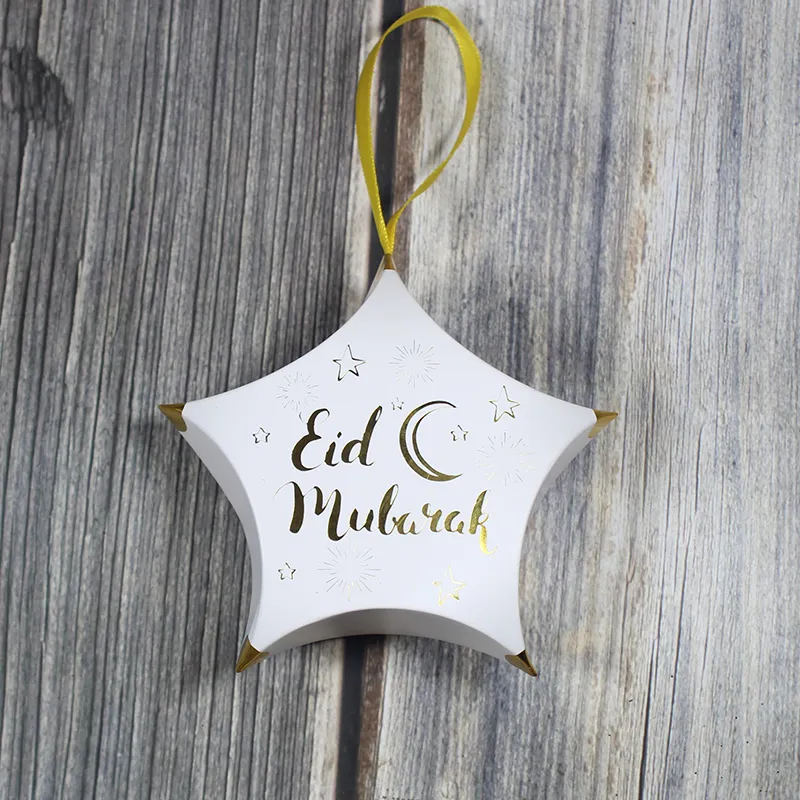 Creativo Eid Mubarak Candy Box Ramadan Mubarak Decor la casa Islam Decorazione del partito musulmano Forniture Happy Eid Gift Favor Box CX220423