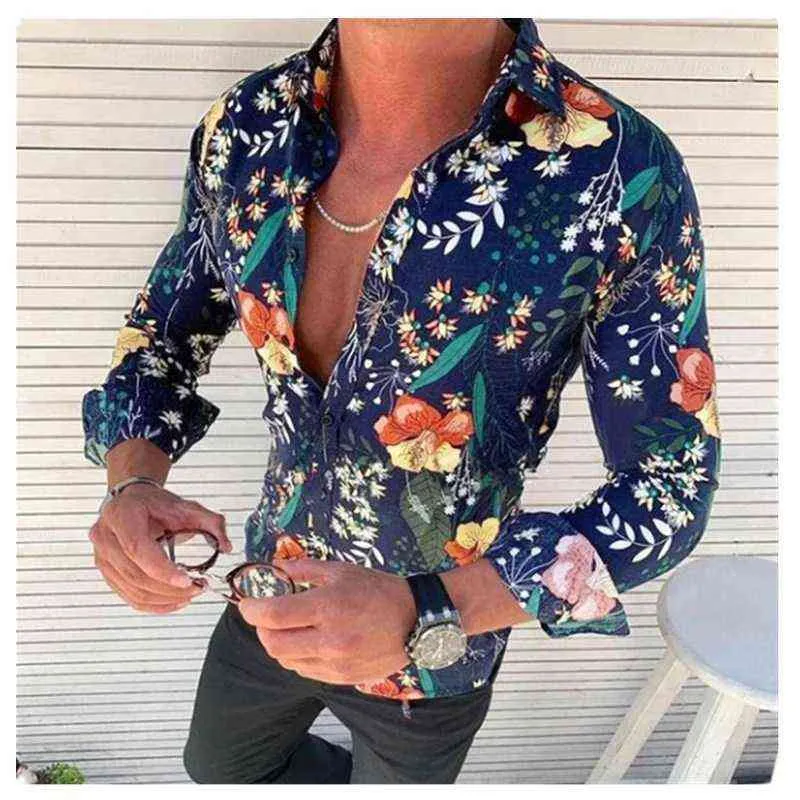 Revers Neue männer Casual Blumen Hemd Sonnenblumen Blume männer Top G220511