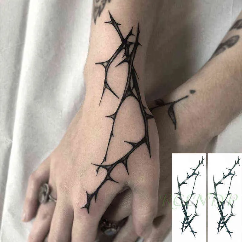 NXY Tillfällig tatuering Vattentät klistermärke Svart trädgren Design Fake Tatto Flash Tatoo Arm Hand Kroppskonst för Kvinnor Män 0330