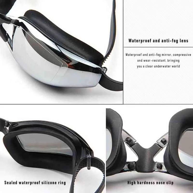 Myopie Schwimmen Brille Anti-fog UV Silikon Tauchen Gläser Männer Kinder Schwimmen Pool Gläser Brillen Bademode G220422