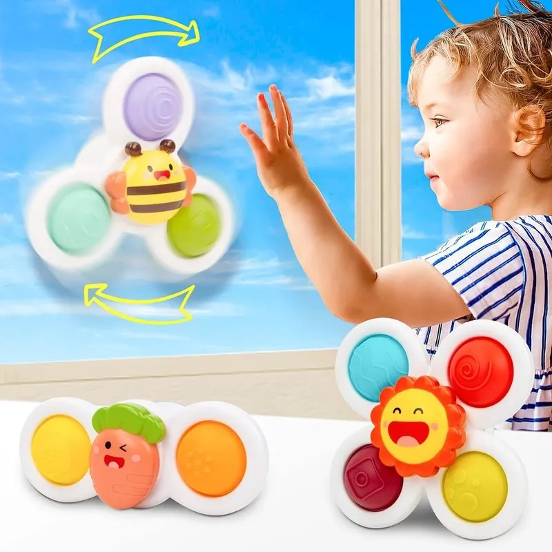 SUCKTIE CUP SPINNER TOY VOOR BABY Sensory Toys Infant Rammle Spinning Top Bath Toys Birthday Cadeau voor Toddlers 1-3 jaar oud 220524