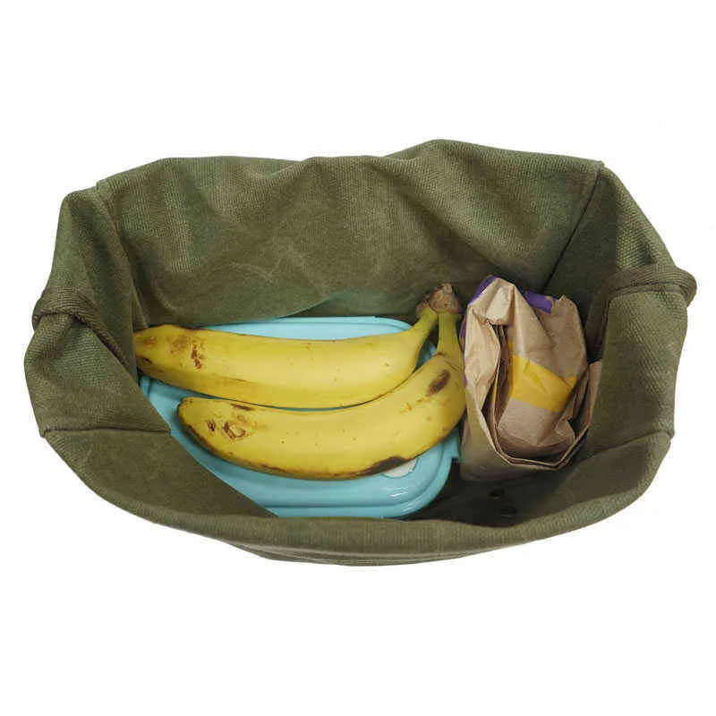 Sac à lunch en cuir en toile cirée Boîte à lunch étanche sans plastique Sac à main Dîner Bento Pouch pour le travail ou l'école Sacs de stockage des aliments Y220524