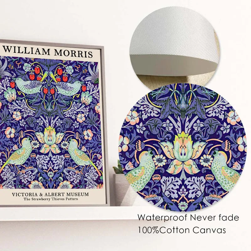 ウィリアムモリスフローラル美学非常にペリウォールアートキャンバスペインティングノルディックポスターとリビングルームの装飾のための写真の写真220507