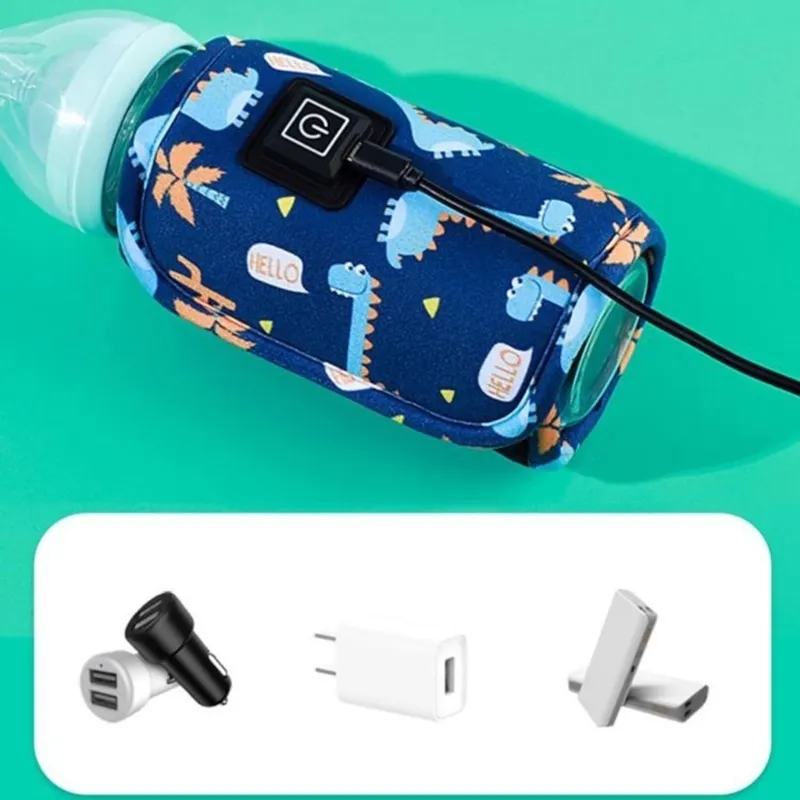 휴대용 USB 베이비 병 따뜻한 여행 밀크 따뜻한 영아 먹이 먹이 병 난방 커버 단열 조절선 음식 히터 220512