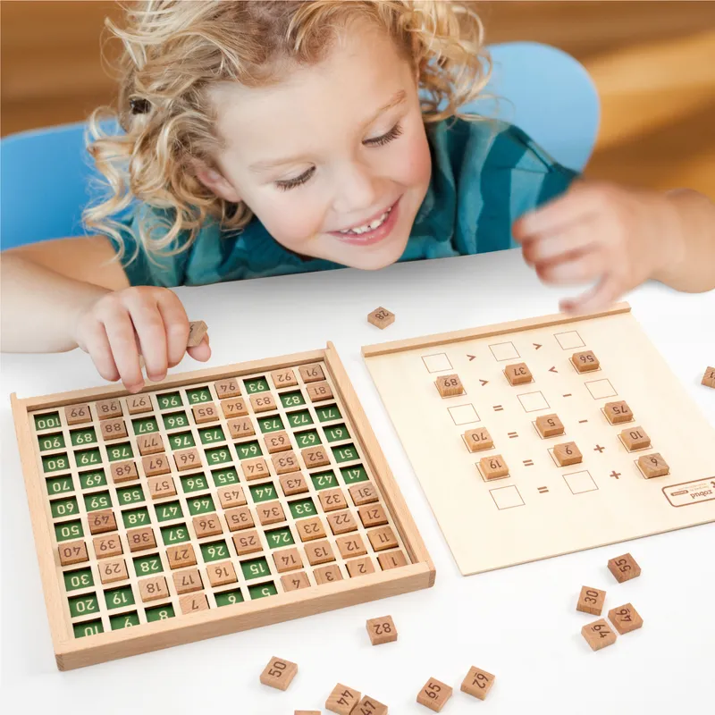 Montessori Mathe Lernspielzeug Spiele Zahlen Abacus Board für Kinder Kinder 220715