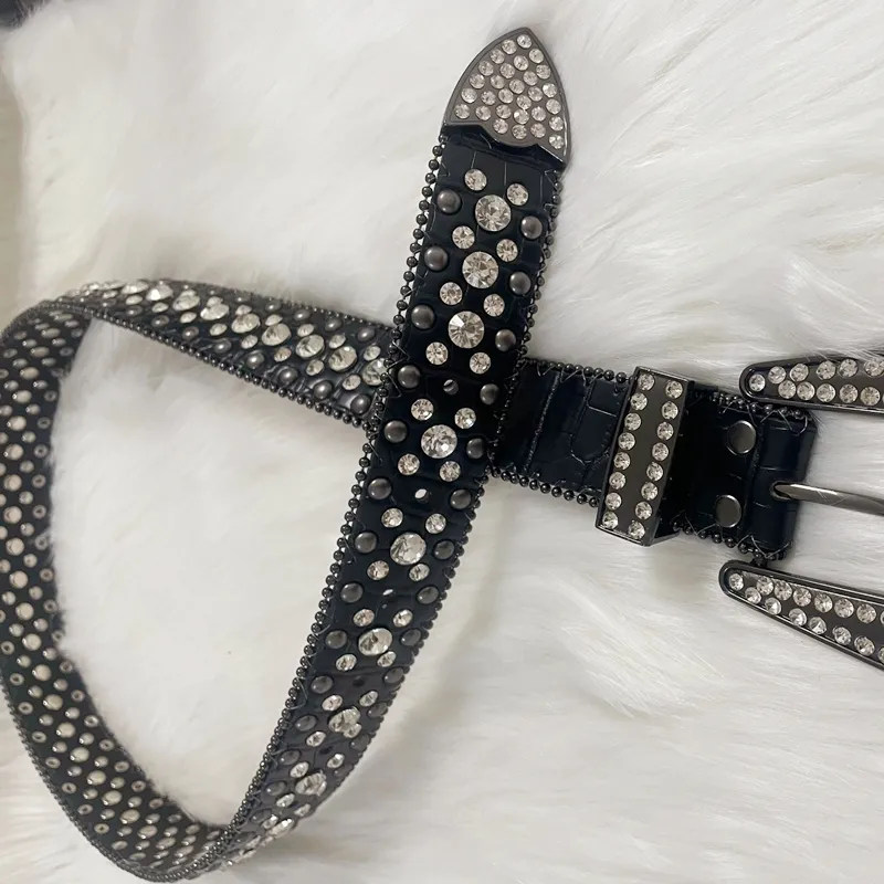 Punk rock cristal clouted ceinture hommes femmes occidentales cow-boy avec diamant bing y2k disco e filles pour jeans 220530191f7985868