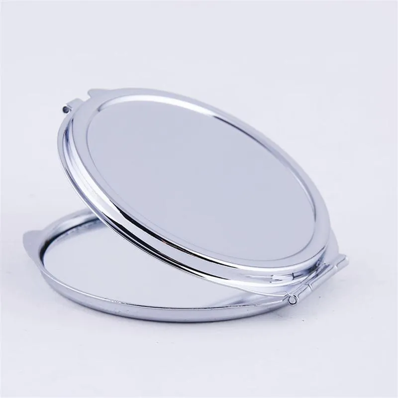 DIY Make Up Mirror 2 Face Sublimation Blank Plated Aluminum Sheet Girl Gift Cosmetic Metal Compact Gift Mirrors Home Women Men