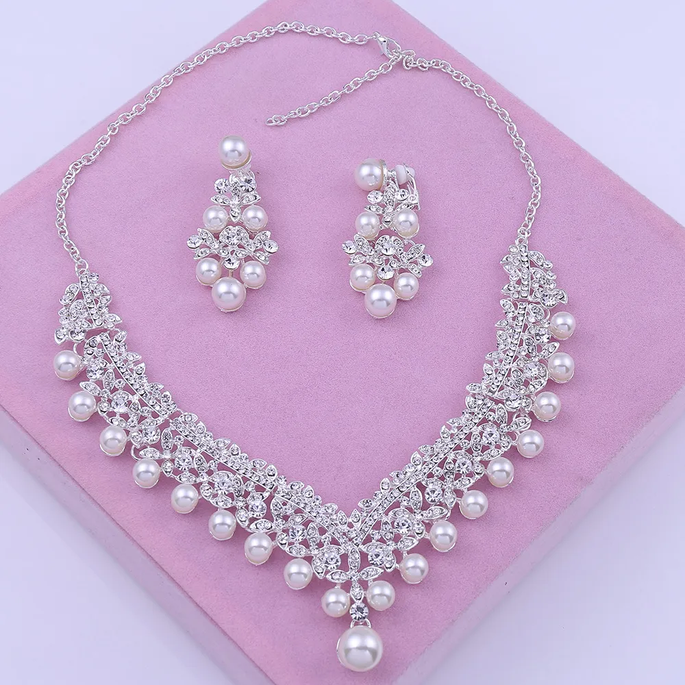 Set di gioielli di strass per perle da sposa Accessori per matrimoni Accessori per le corona di corone per le corone per la sposa