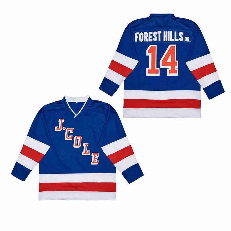 Men Movie J.Cole Hockey Jerseys 14 Forest Hills Dr. Embroidery JASON VORHEES 13 FRIDAY THE 13TH BLACK JERSEY Black White Yellow 14 Will Smith BEL-AIRBEL AIR 4 WAKANDA