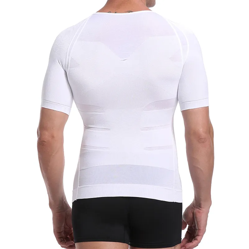 Klassisches Herren-T-Shirt zur Körperstraffung, Gynäkomastie-Kompressionshemden, Haltungskorrektur-Unterhemd, Bauchweg-Korrekturunterwäsche