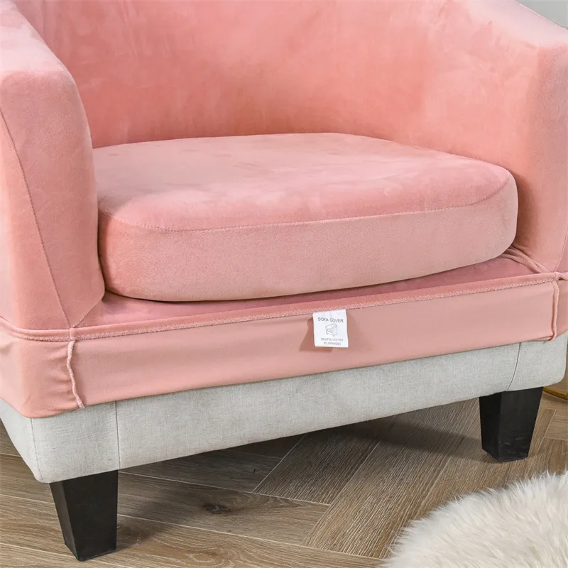 Samt-Sofabezug im geteilten Stil, Stretch-Sessel-Club-Schonbezug für Wohnzimmer-Couch, mit Sitzkissen, 220615