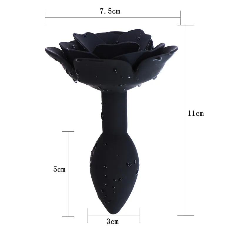 Anal Plug Toys Silicone Smooth Rose Shape Butt Sexyy Tail Man Prostate Massager Sexig för Woman Par Gay Dilator