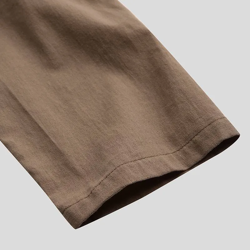 EBAIHUI Männer Graben Mäntel Vintage Baumwolle Ponchos Schal Kragen Langarm Mantel Unregelmäßige Jacken Solide Streetwear Oberbekleidung