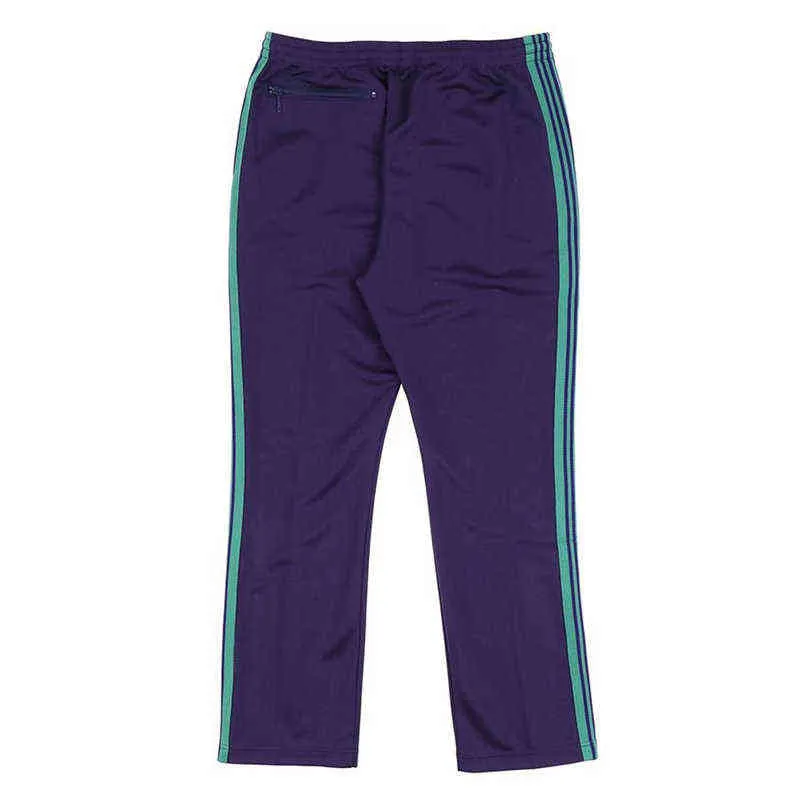 Pantalon d'aiguille violet Awge Men Femmes Qualité Broidered Butterfly Aigules Pantalons Pantalons Classic Stripe Pantalon T220721