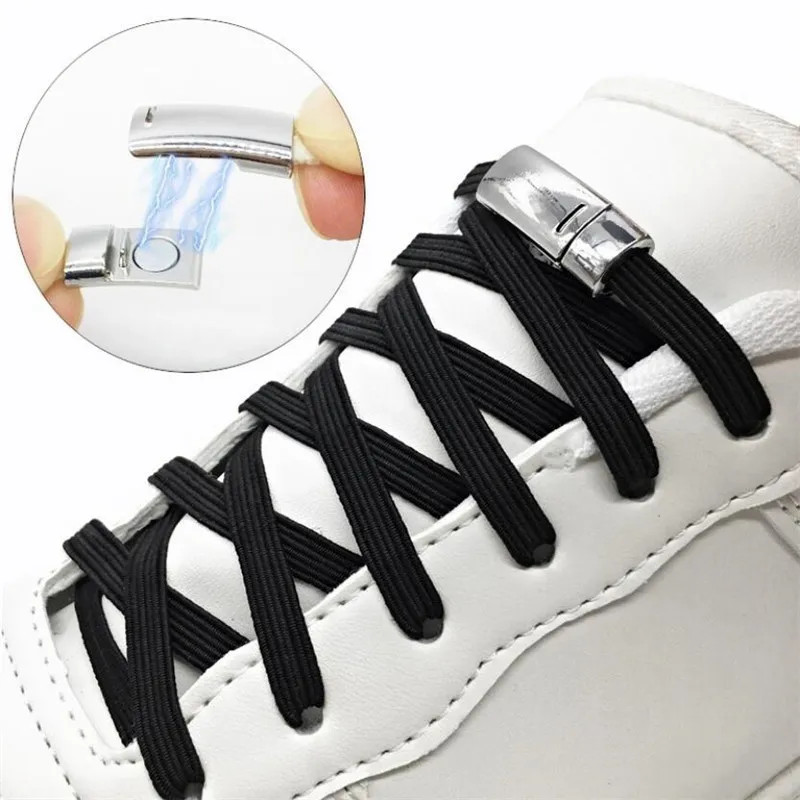 Elastic Magnético 1Second Bloquear Cadarços Criativo Quick Sem Laço Laços Laces Crianças Adult Unisex Shoeelace Sneakers Sapatilhas Laces