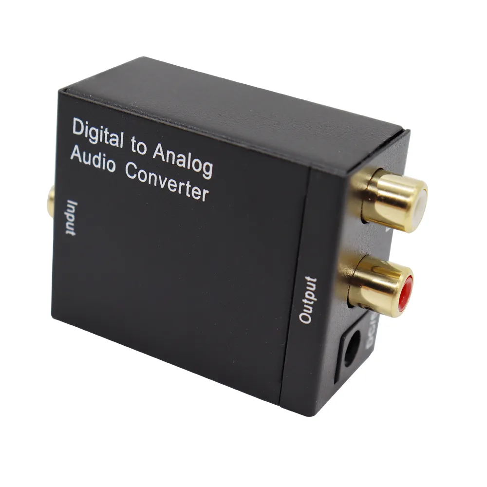 Convertisseur Audio Numérique vers Analogique Signal Coaxial Fibre Optique - Analogique DAC Spdif Stéréo 3.5MM Jack 2xRCA Amplificateur Décodeur