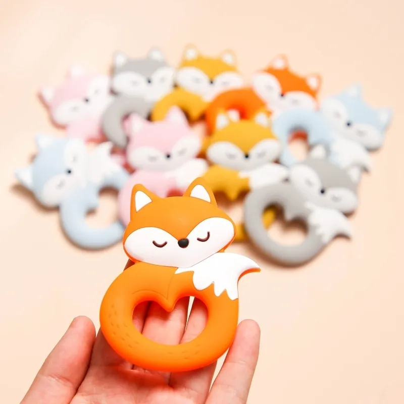 Jouets de dentition pour bébé Silicone Teether Rongeur animal Sucette dents Pendentif A Free Beads Chew Biter Enfants Marchandises 220909