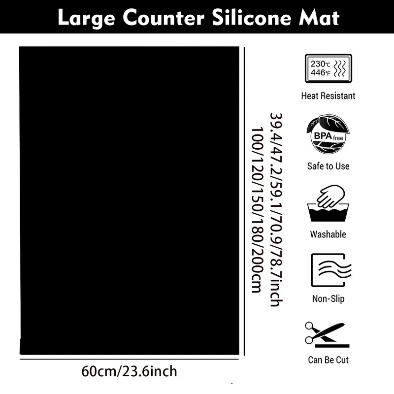 60cm Silicone Tablecloth Washable Waterproof Placemats Dinner Table Pad Non Slip Countertop Protective Mats Kitchen Accessories 220627