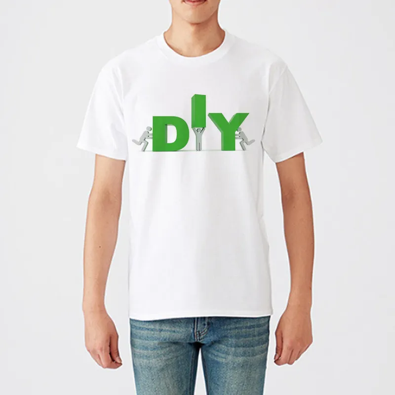 Personliga T-shirts med anpassad text eller bildtryck DIY Premium 180gsm bomullsstorlek XS till 5XL LANMAOCAT 76000 White 220609